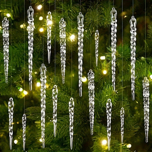 Crystal Clear Icicle Ornaments Set